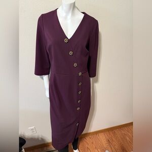 Shelby & Palmer Deep Purple Dress with Gold Details